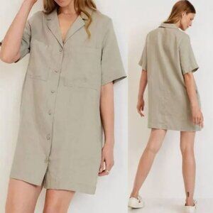 Everlane Seagrass Linen Shirt Dress